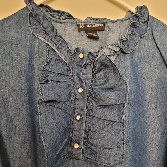 18 Centimeters XL denim blouse with ruffles - Picture 3 of 4